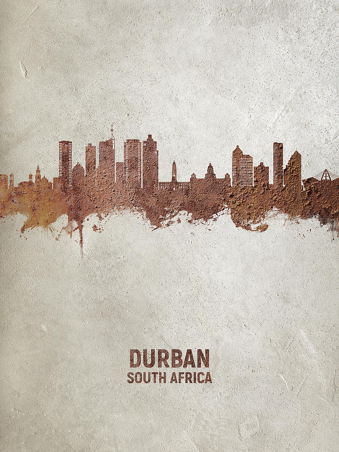 Durban South Africa Skyline #04 Digital Art by Michael Tompsett