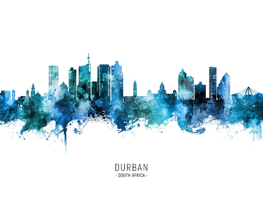 Durban South Africa Skyline #75 Digital Art by Michael Tompsett