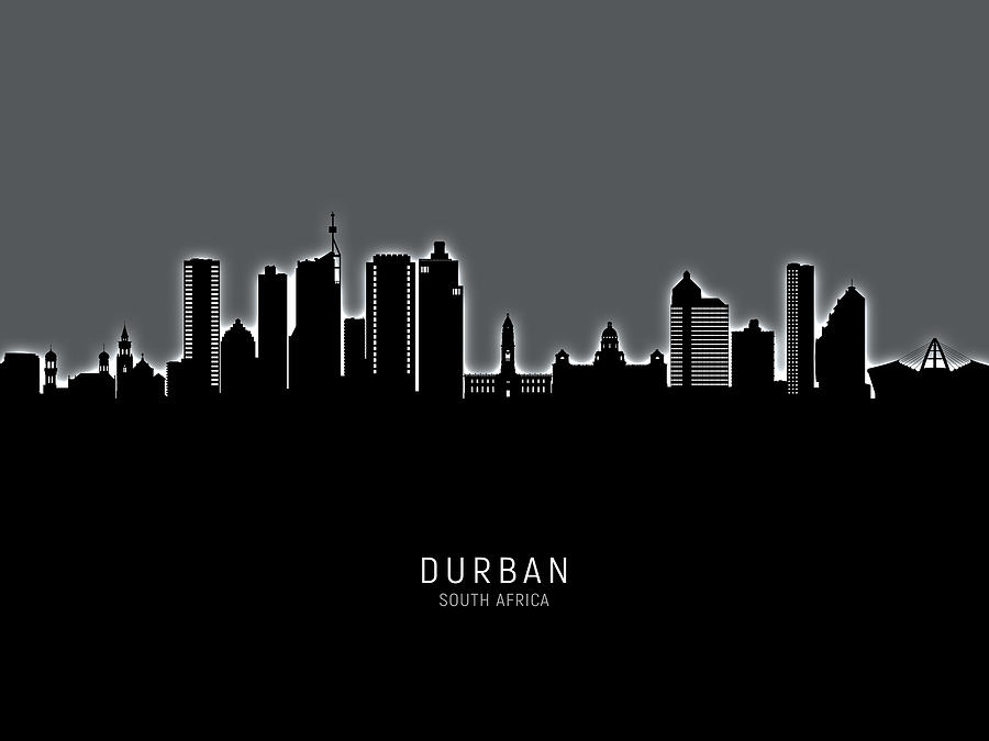 Durban South Africa Skyline #80 Digital Art by Michael Tompsett