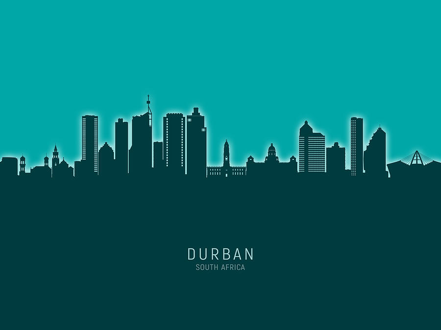 Durban South Africa Skyline #81 Digital Art by Michael Tompsett