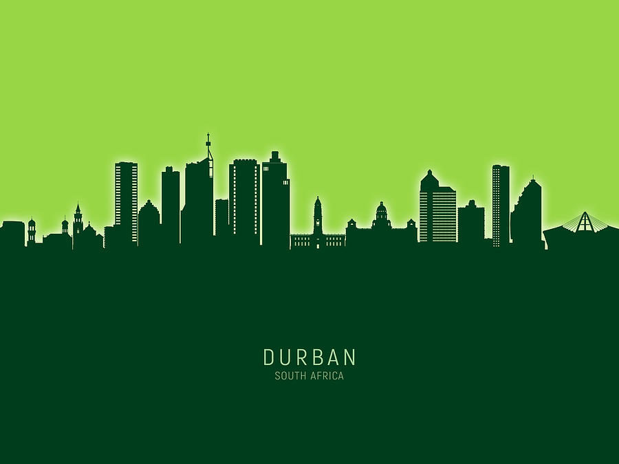 Durban South Africa Skyline #83 Digital Art by Michael Tompsett