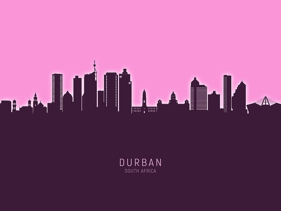 Durban South Africa Skyline #84 Digital Art by Michael Tompsett