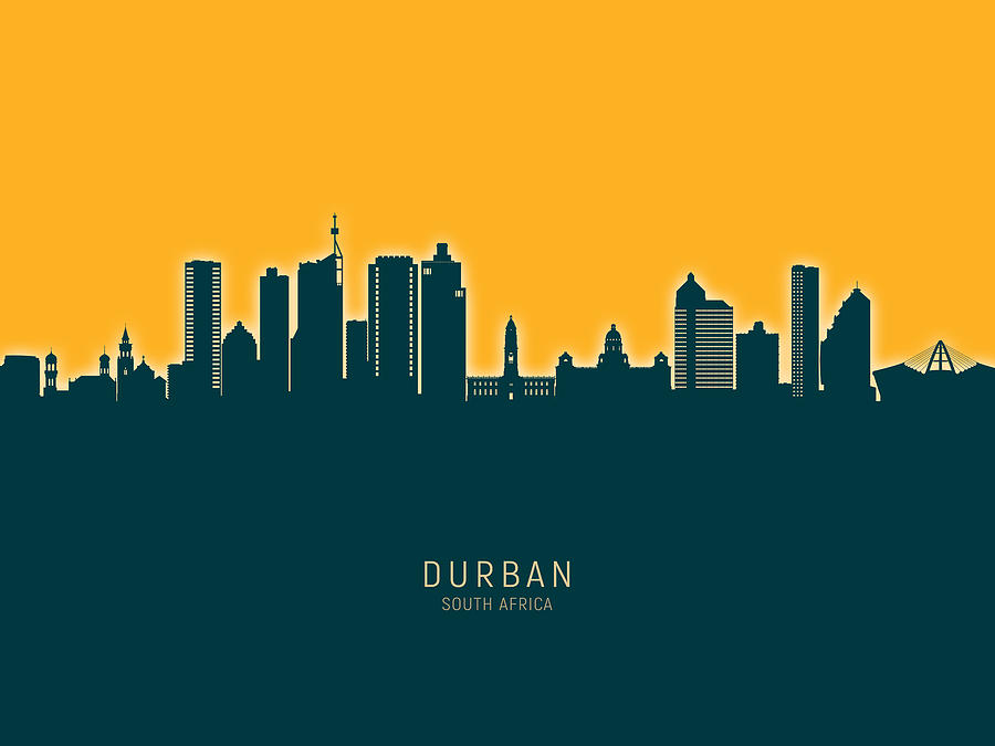 Durban South Africa Skyline #86 Digital Art by Michael Tompsett