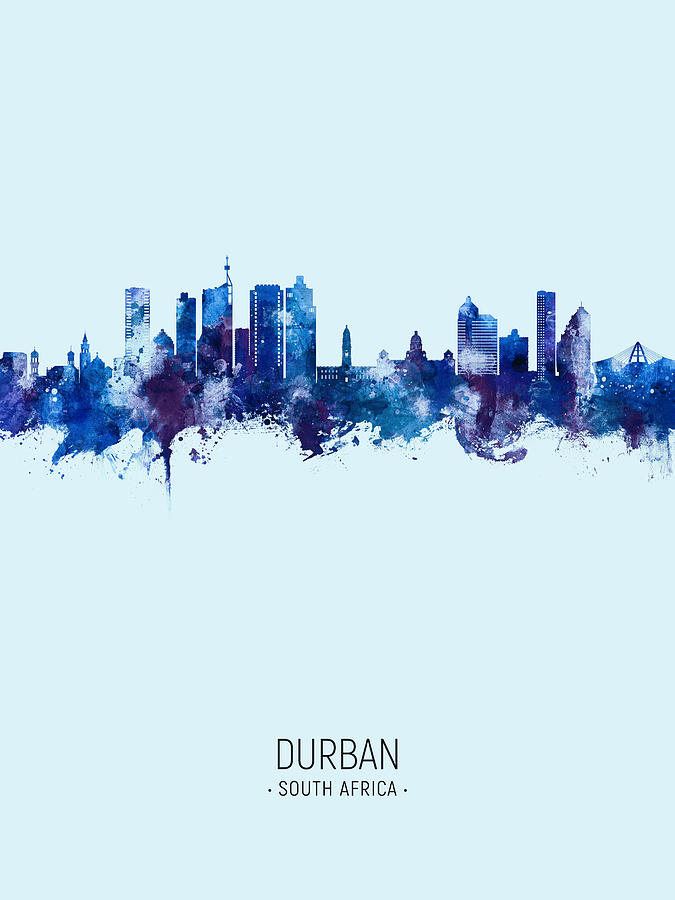 Durban South Africa Skyline #90 Digital Art by Michael Tompsett