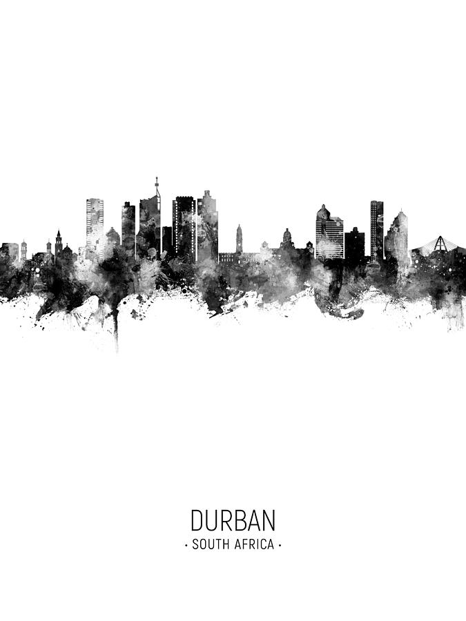 Durban South Africa Skyline #92 Digital Art by Michael Tompsett
