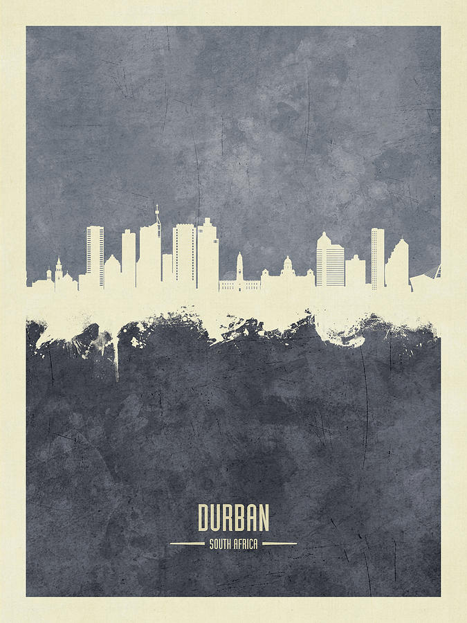 Durban South Africa Skyline #98 Digital Art by Michael Tompsett