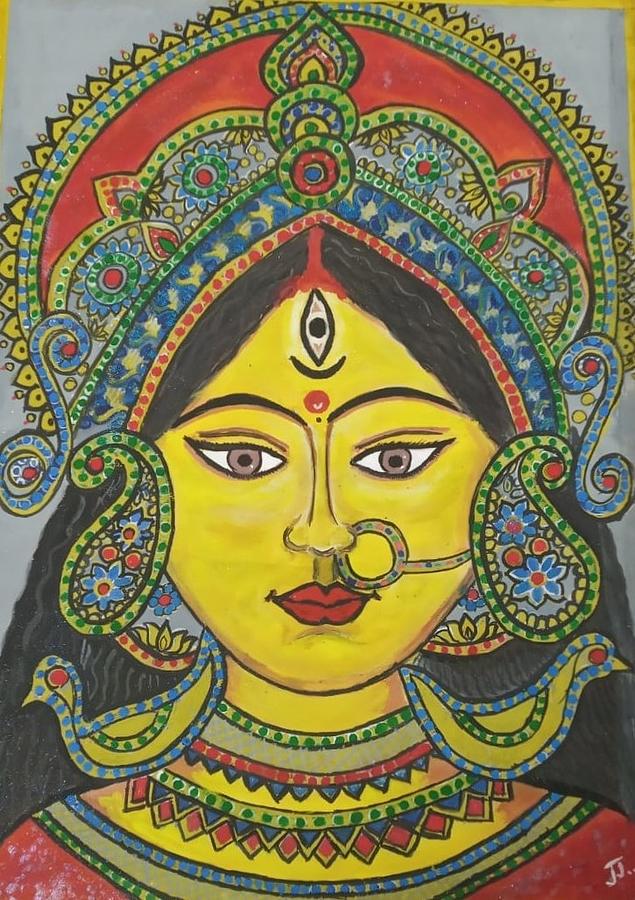 Maa durga drawing , Drawing of durga , colour pencil drawing , - YouTube-saigonsouth.com.vn