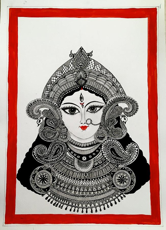 Durga Maa Painting By Kiran Parvatkar - Fine Art America