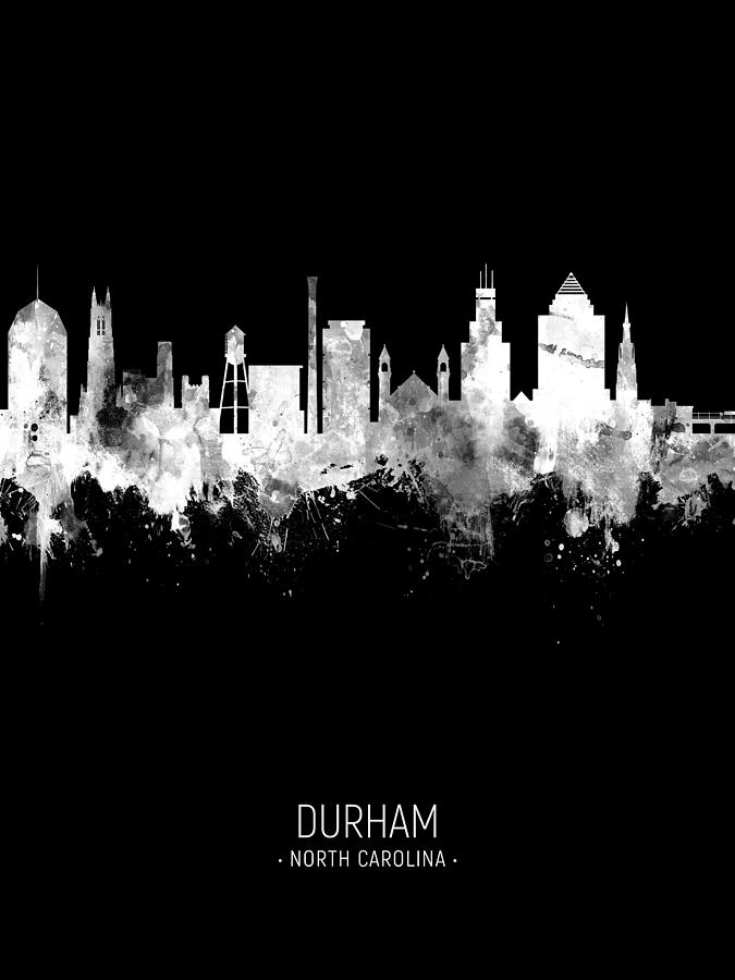 Durham North Carolina Skyline #10 Digital Art by Michael Tompsett