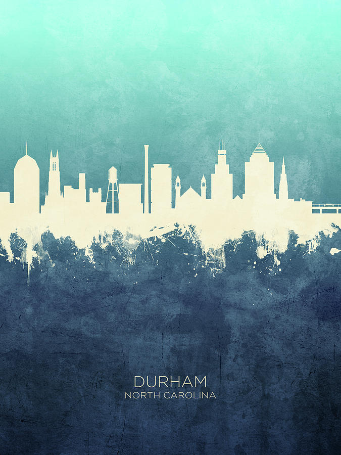 Durham North Carolina Skyline #72 Digital Art by Michael Tompsett