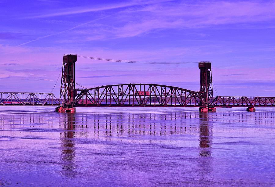 Dusk and the Railroad bridge Photograph by Steven Gordon