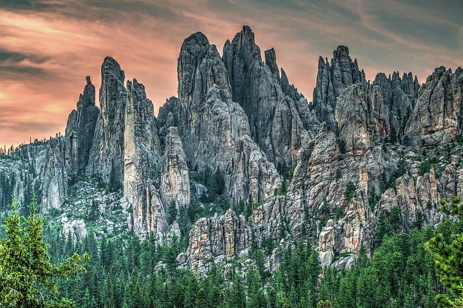 Sunset Photograph - Dusk At Cathedral Spires - Black Hills South Dakota by Gregory Ballos