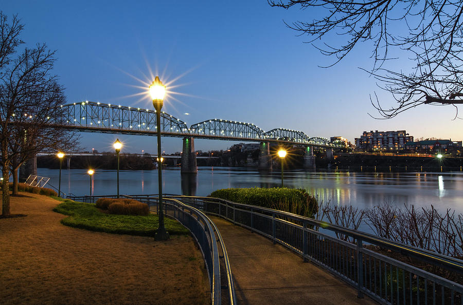 Dusk at Coolidge Park Photograph by Isoneedphoto By Andrew Keller