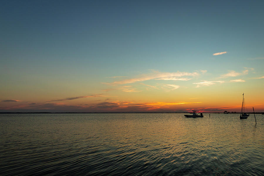 Dusk at Currituck Photograph by David Fountain