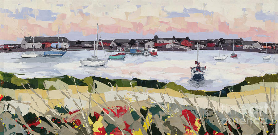 Dusk at Findhorn Marina, 2015 Painting by PJ Kirk