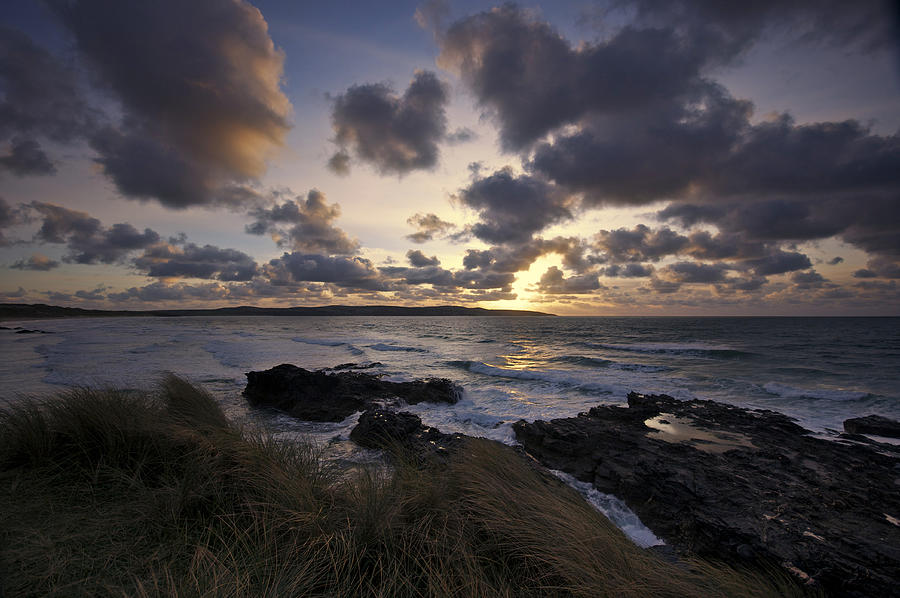 Dusk at Gwithian, Cornwall Photograph by s0ulsurfing - Jason Swain
