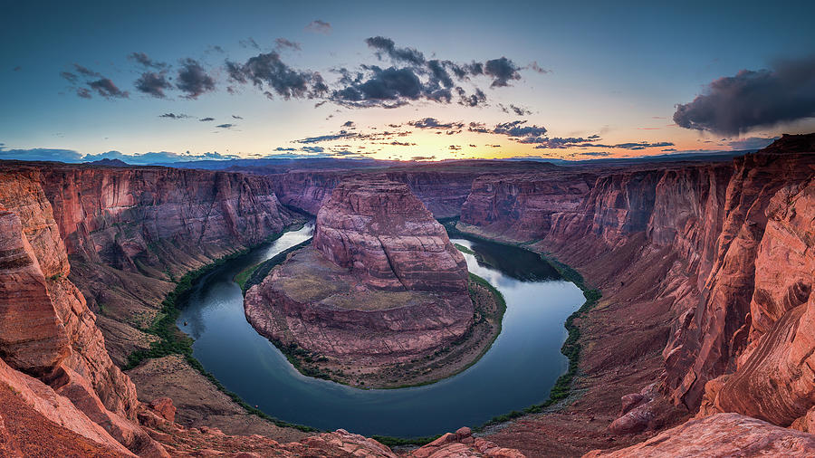 Dusk at Horseshoe bend Photograph by Davorin Mance