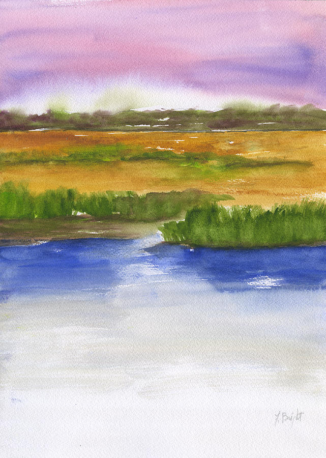 Dusk at Pawleys Island Marsh Painting by Frank Bright