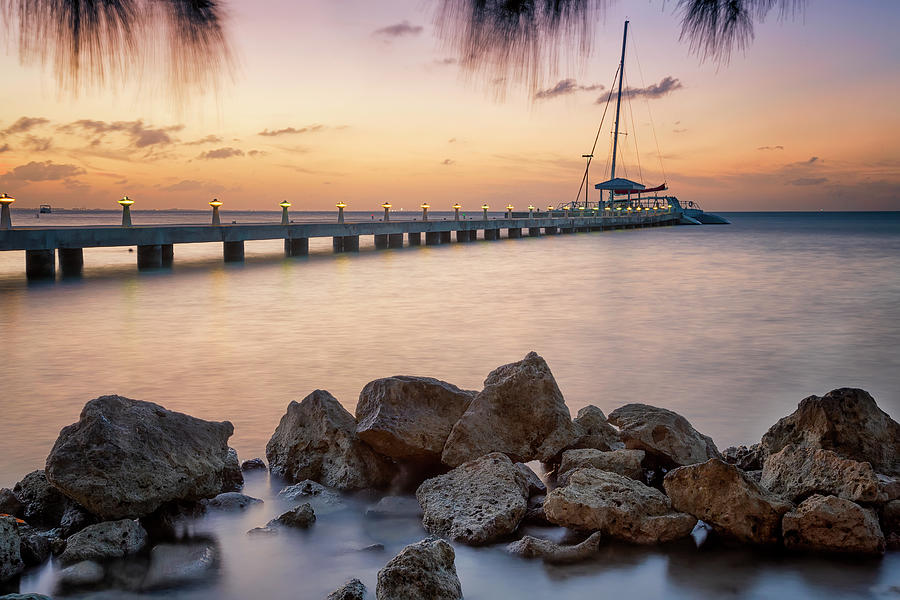 Beach Photograph - Dusk at Rum Point Grand Cayman by Adam Romanowicz
