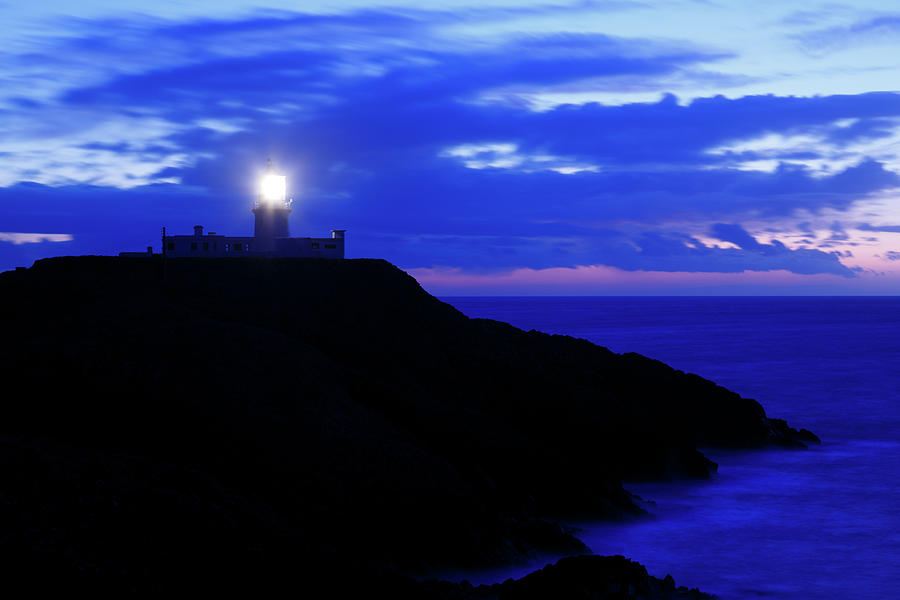 Dusk at Strumble Head Lighthouse Photograph by Ian Middleton