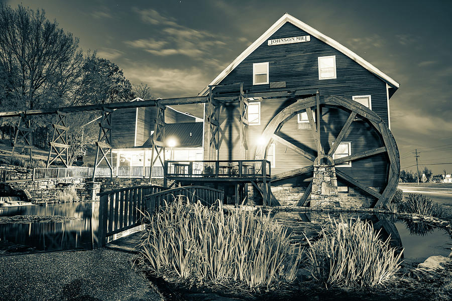 Dusk At The Johnson Mill - Sepia Edition Photograph by Gregory Ballos