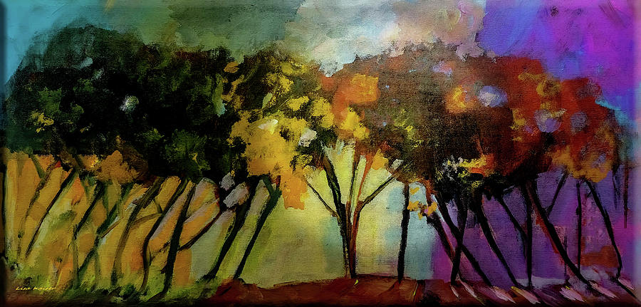 Dusk Dancing Trees Painting by Lisa Kaiser