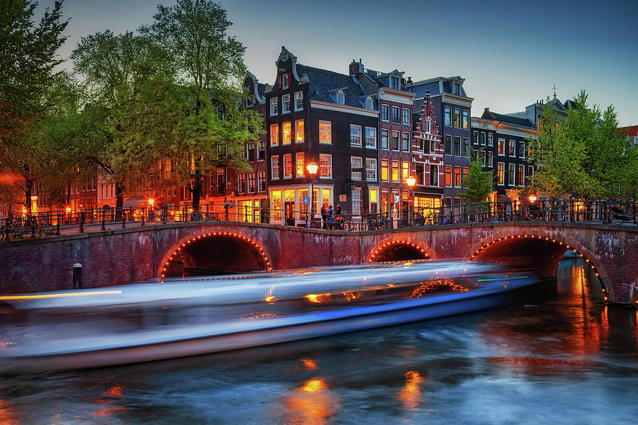 Dusk in City of Amsterdam Photograph by Artur Bogacki