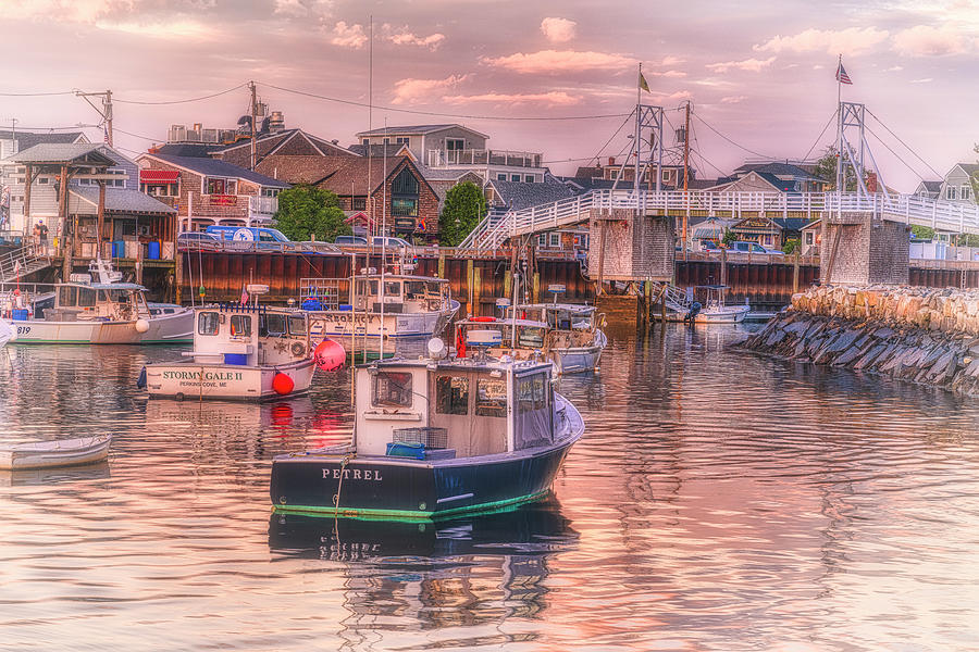 Dusk in Perkins Cove Photograph by Penny Polakoff