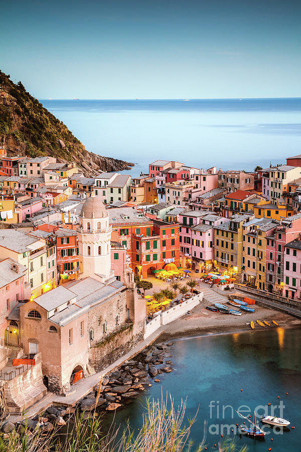 Dusk in Vernazza, Cinque Terre Photograph by Matteo Colombo