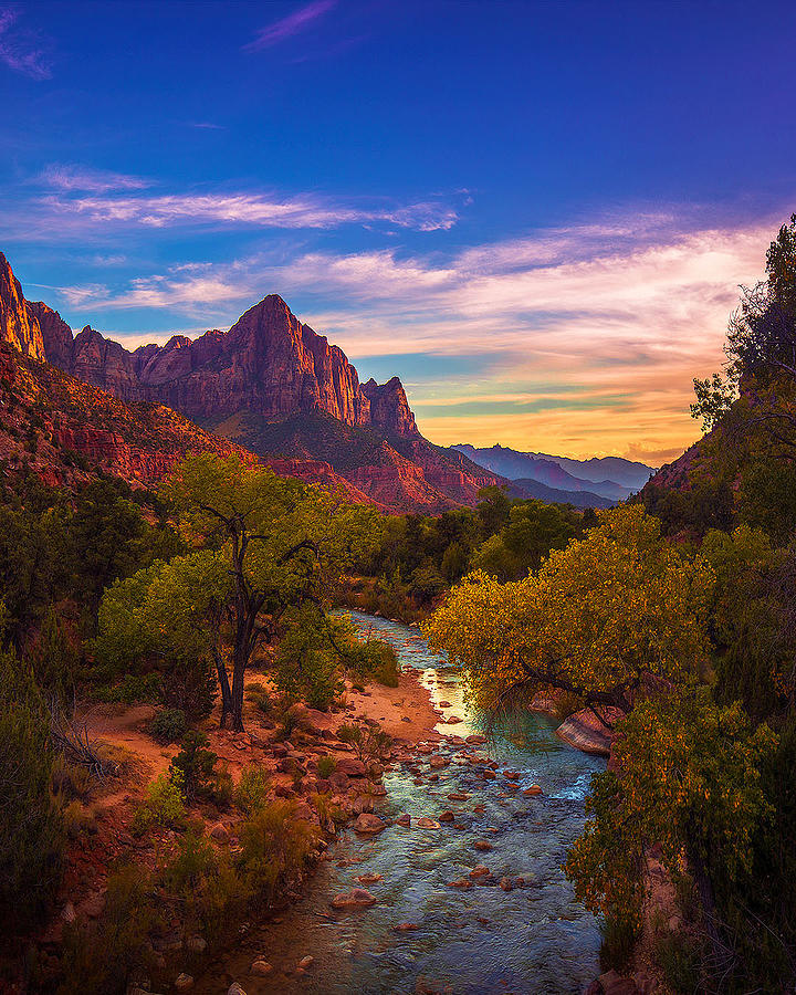 Dusk in Zion Photograph by Andrew Zuber