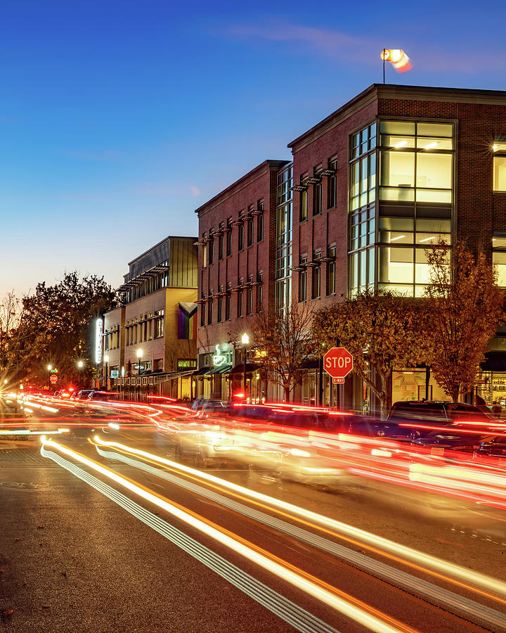 Dusk Light Trails Along The Bentonville Skyline Photograph by Gregory ...