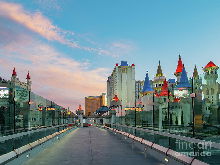 Las Vegas Photograph - Dusk special lockdown cityscape of the famous Strip and Excalibu by Chon Kit Leong
