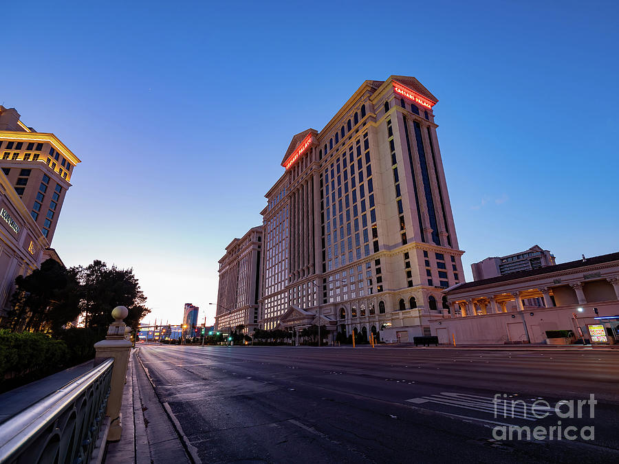 Las Vegas Photograph - Dusk special lockdown cityscape of the famous Strip with Caesars by Chon Kit Leong