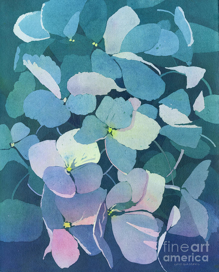 Flowers Still Life Painting - Dusky Hydrangea by Lois Blasberg