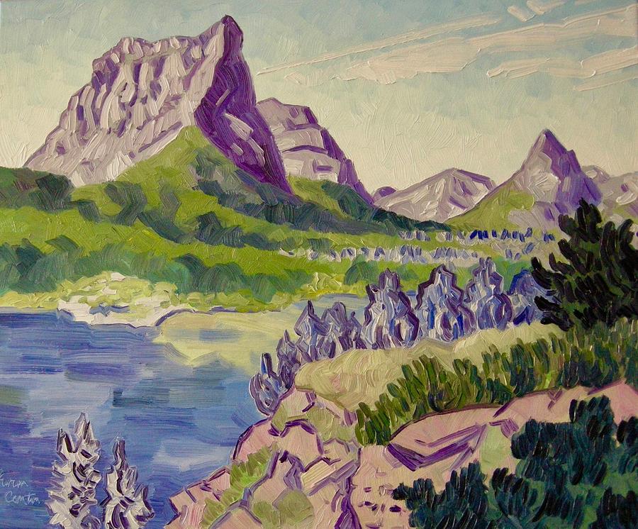 Glacier National Park Painting - Dusky Star Mountain by Evan Cantor