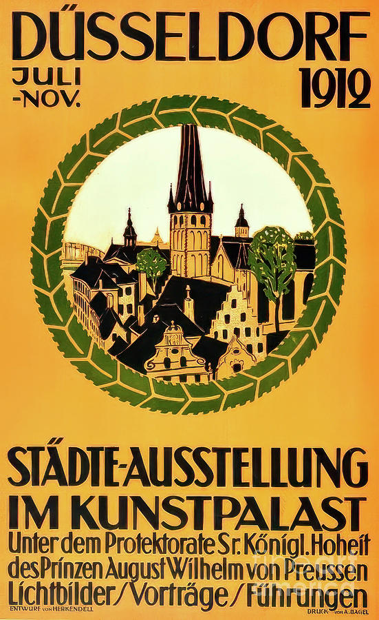 Dusseldorf Kunstpalast Art Exhibition Poster 1912 Drawing