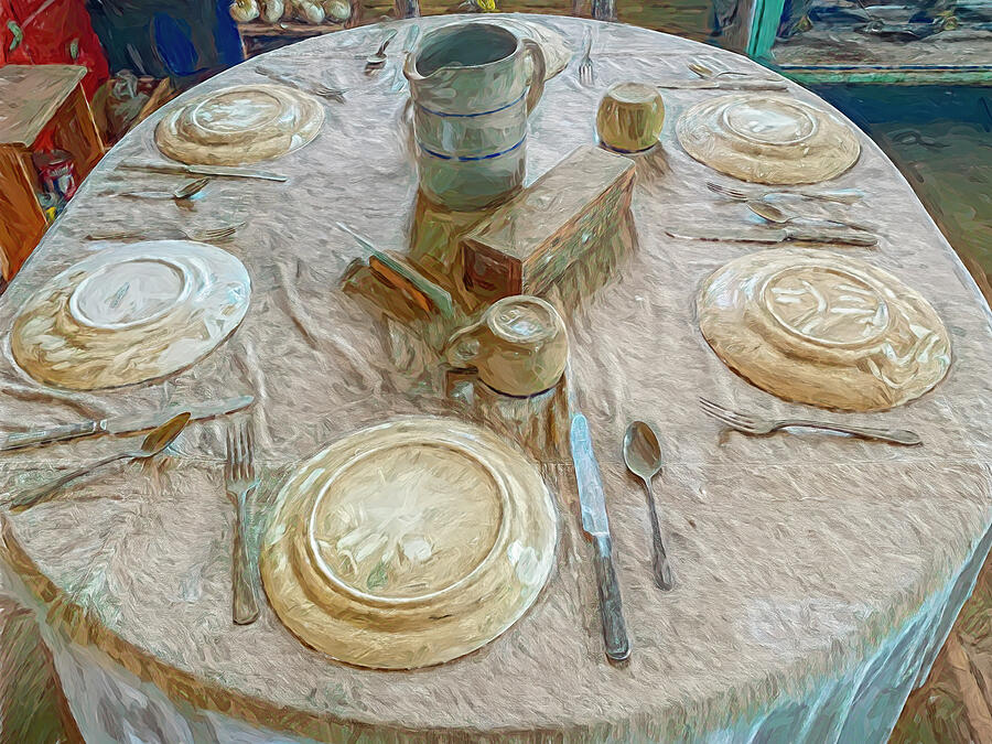 Dust Bowl Dinner Table Photograph by Debra Martz