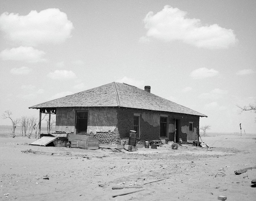 Dust Bowl Era Cimarron County Oklahoma House 1936 Photograph By   Dust Bowl Era Cimarron County Oklahoma House 1936 Visions History 