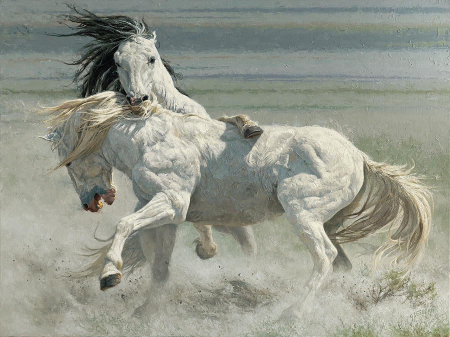 Horse Painting - Dust Busters by Greg Beecham