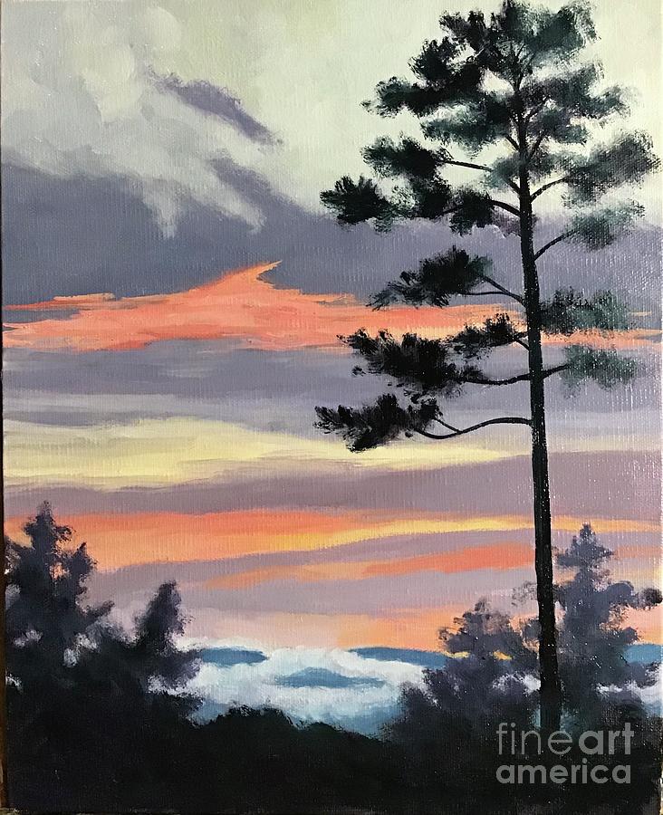 Dust Cloud Sunset Painting by Anne Marie Brown