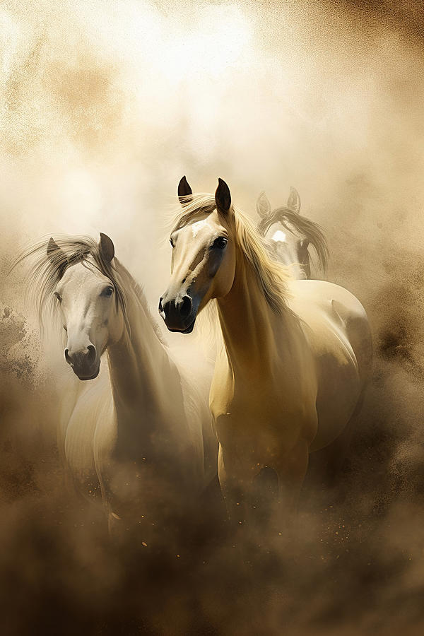 Dust Storm Of Horses Digital Art by Athena Mckinzie