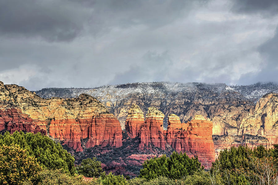 Mountain Photograph - Dusting of Snow- Sedona by Donna Kennedy