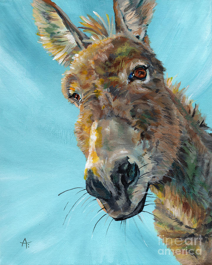 Dusty Donkey - Painting Painting by Annie Troe