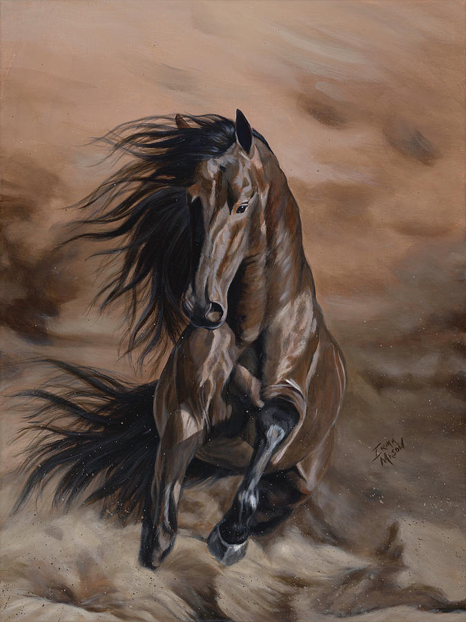 Dusty - Stallion in Motion Painting by Irma Mason