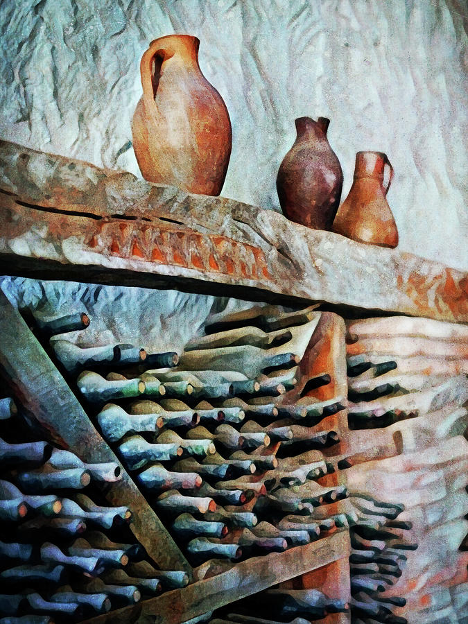 Dusty Wine Bottles Discovered Painting by Ashley Aldridge