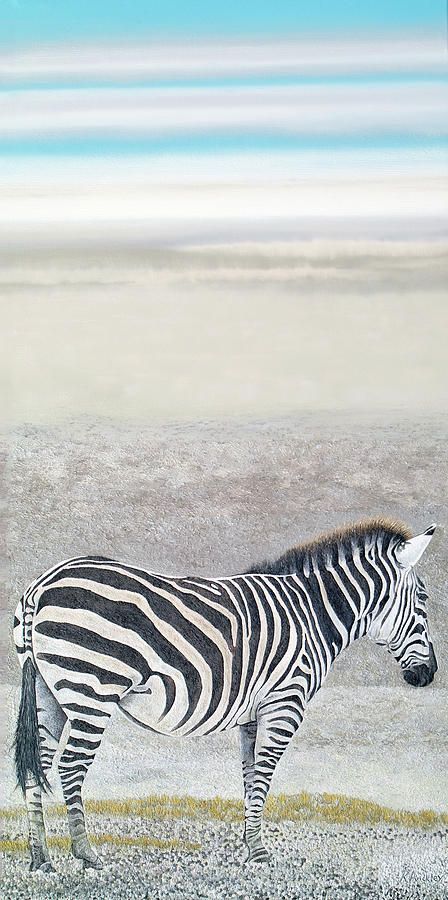 Dusty Zebra Painting by Russell Hinckley