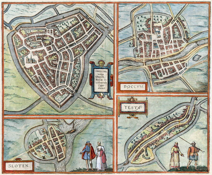 Dutch Cities, 1588 Drawing by Georg Braun and Franz Hogenberg