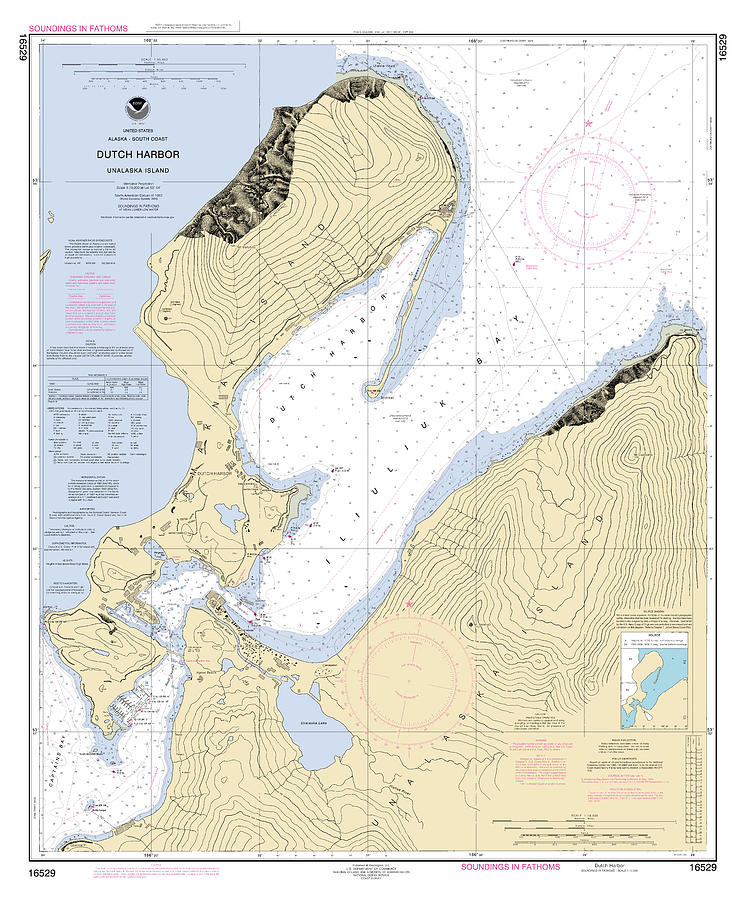 Dutch Harbor Unalaska Island Alaska, Noaa Chart 16529 Digital Art By 