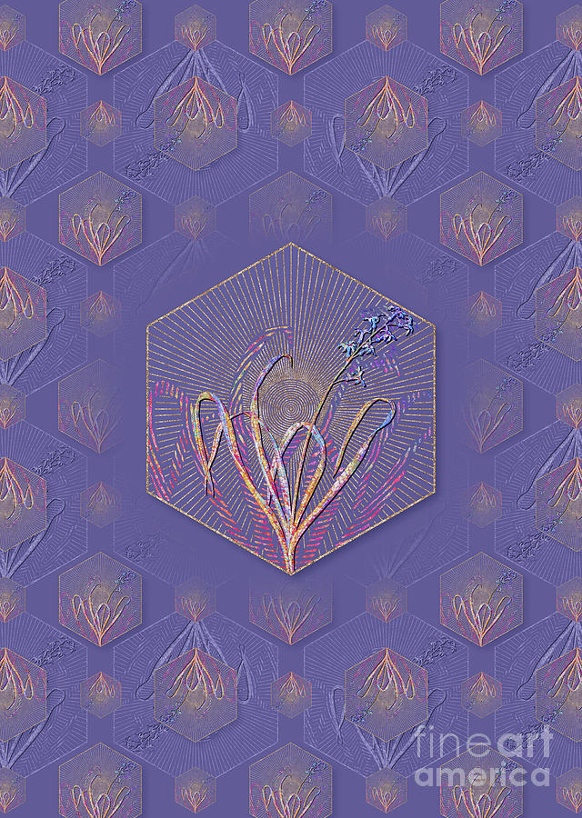 Dutch Hyacinth Geometric Mosaic Pattern in Veri Peri n.0141 Mixed Media by Holy Rock Design