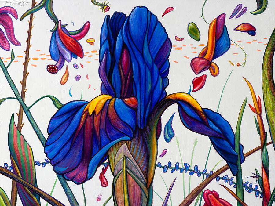 Dutch Iris Interpretation 1 Painting by James W Johnson - Fine Art America